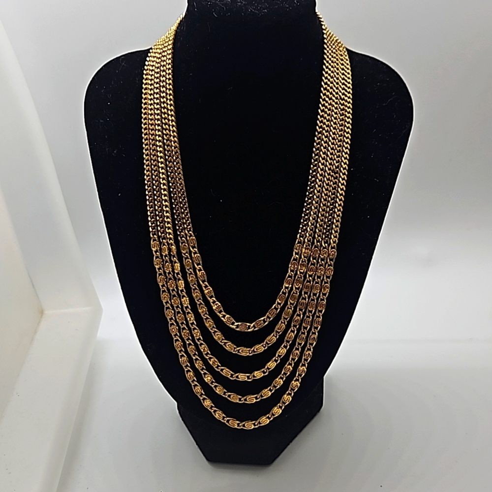Vintage Monet 5 Strand Necklace